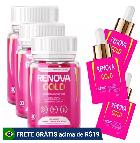 3x Renova Gold Serum + 3x Renova Gold 30 Cápsulas - Envio Rápido