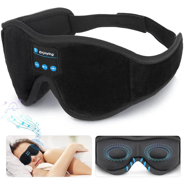Máscara para dormir com  fone de ouvido integrado Bluetooth 3D