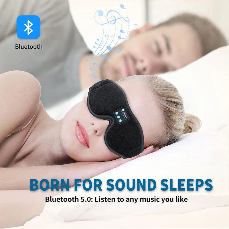 Máscara para dormir com  fone de ouvido integrado Bluetooth 3D