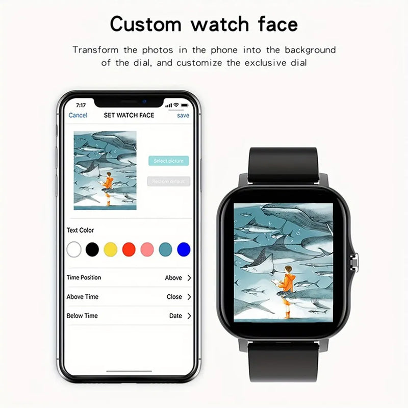 Smart Watch 2023 android telefone 1.44 Polegada - tela colorida - bluetooth - monitoramento de pressão / relógio inteligente feminino masculino