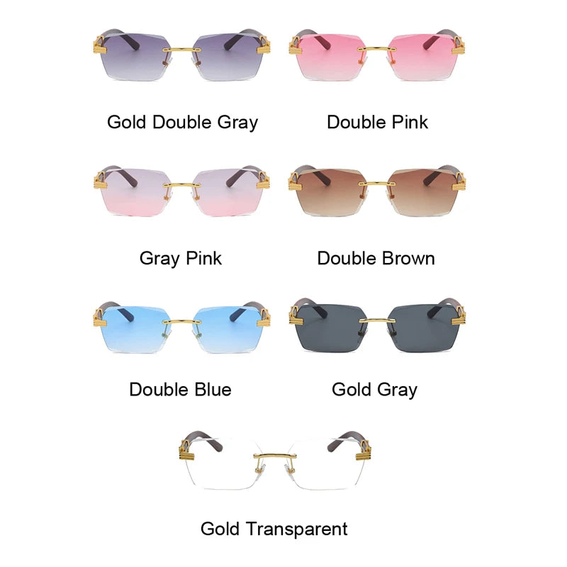 Sunglasses Luxury Rimless Square