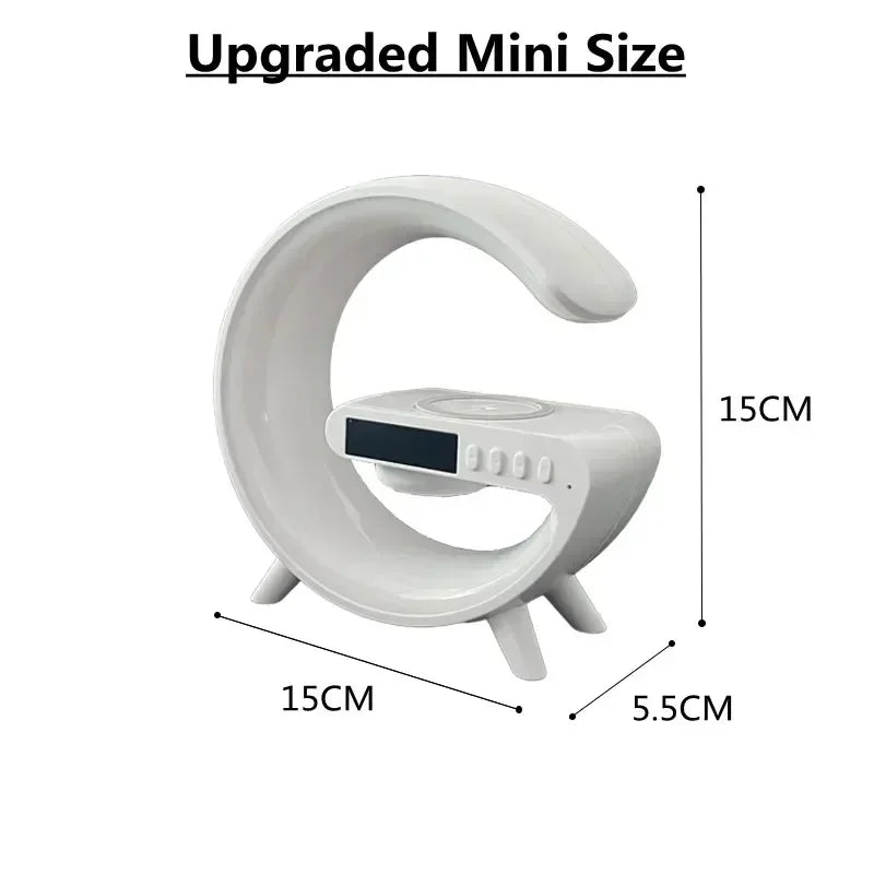 Novo multifuncional 3 em 1 + carregador sem fio, suporte alto-falante, rgb luz noturna estação de carregamento rápido para iphone, samsung, xiaomi, huawei
