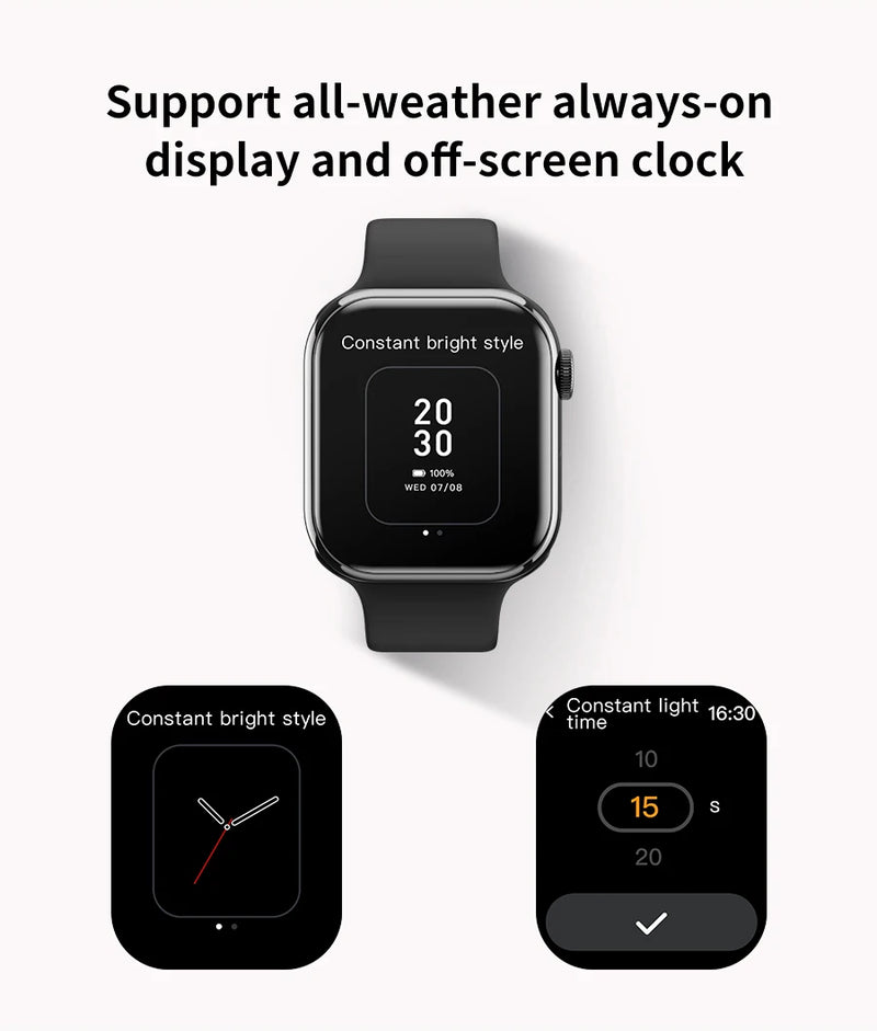 Novo relógio inteligente de carregamento sem fio smartwatch