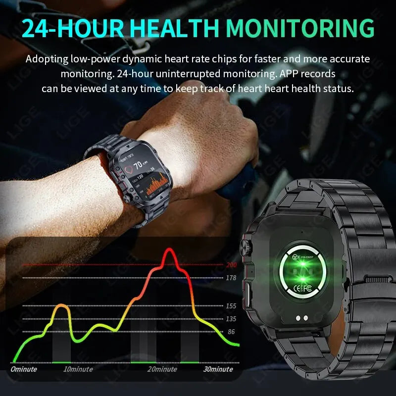 Smart Watch LIGE New 1.96 Inch Screen