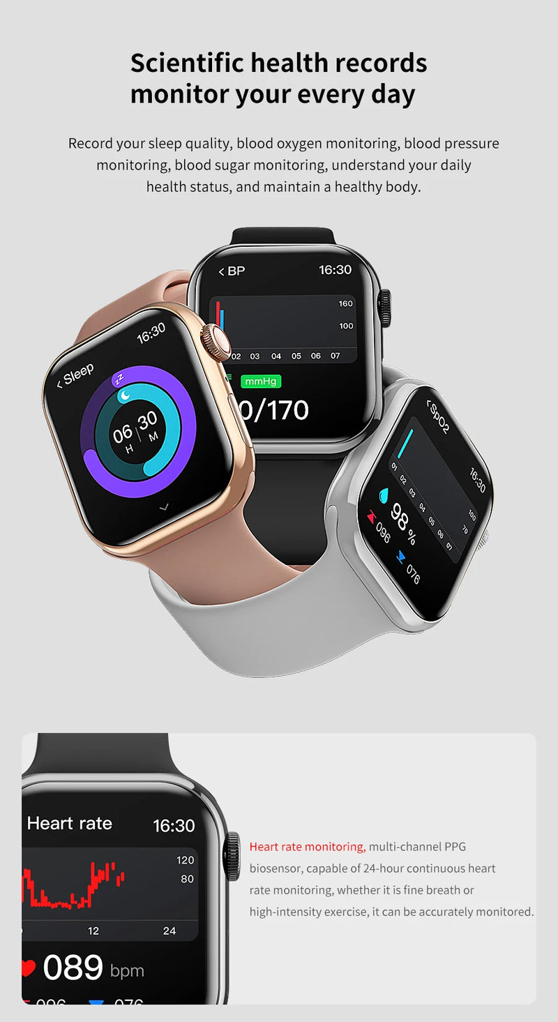 Novo relógio inteligente de carregamento sem fio smartwatch