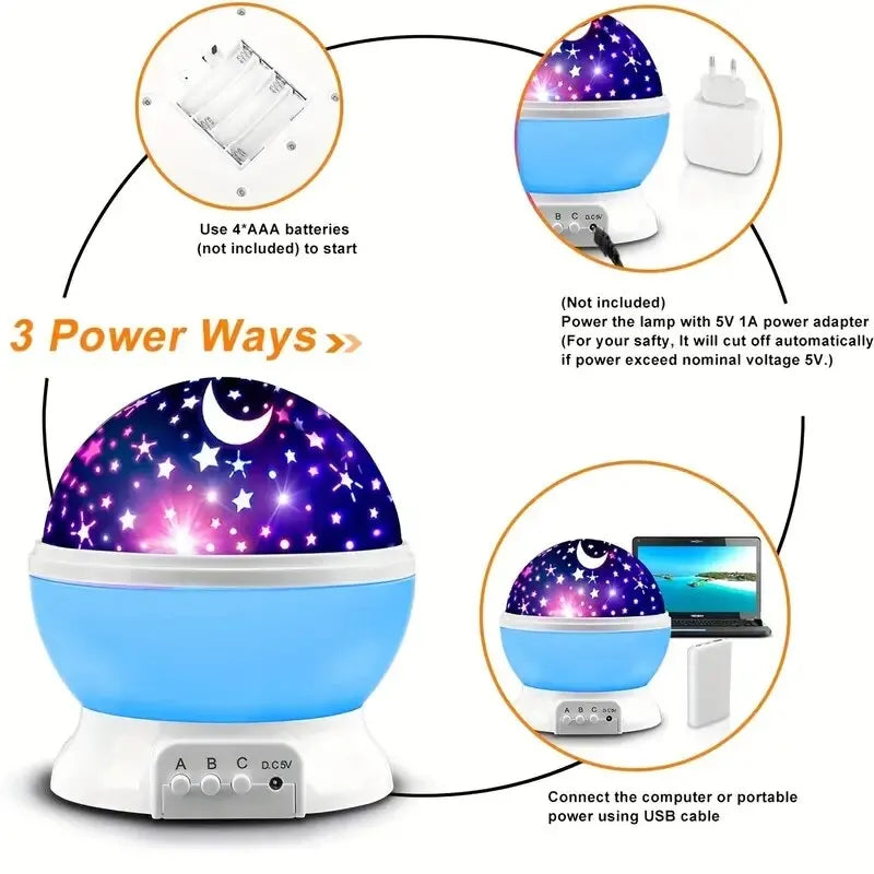 Galaxy projetor céu estrelado girando /led night light planetário