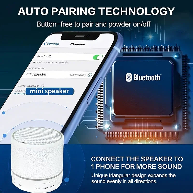 mini alto-falante Portátil sem fio / bluetooth com microfone embutido, lead colorido, bluetooth 4.1 som hd