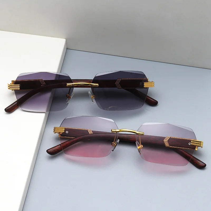 Sunglasses Luxury Rimless Square