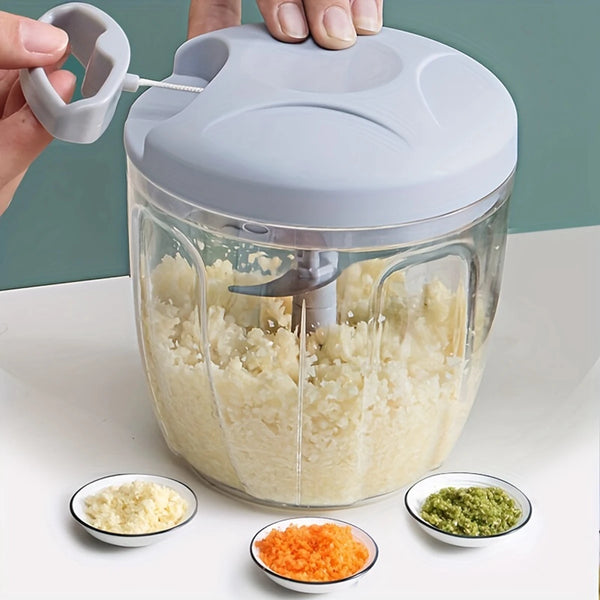 Processador Manual 5 Lâminas Aço Inoxidável Grande 500/900ml