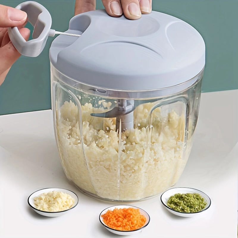 Processador Manual 5 Lâminas Aço Inoxidável Grande 500/900ml