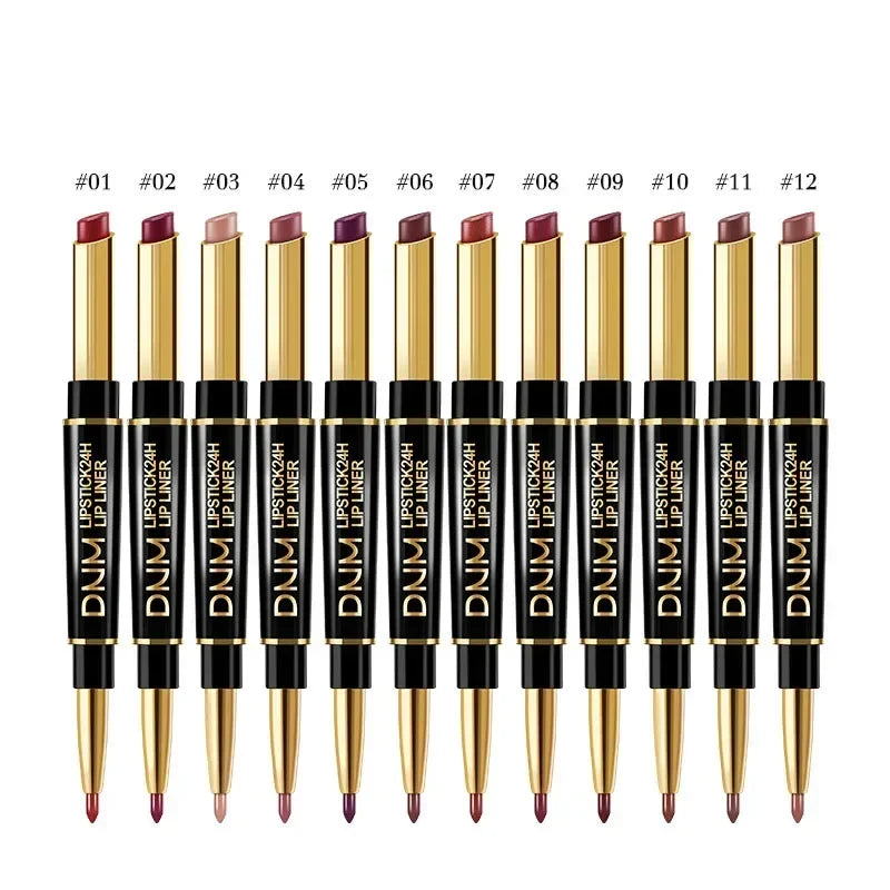 Conjunto de batons nude de longa duração à prova d' água / pigmento fosco, lápis hidratante, delineador labia,l caneta maquiagem