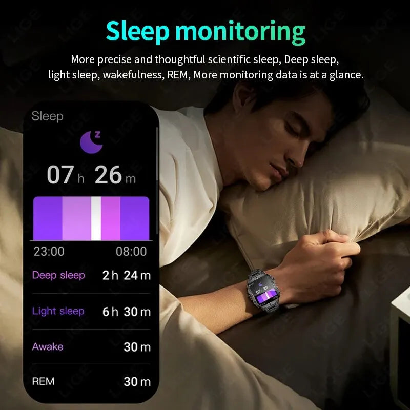 Smart Watch LIGE New 1.96 Inch Screen