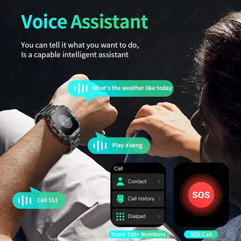 Smart Watch LIGE New 1.96 Inch Screen