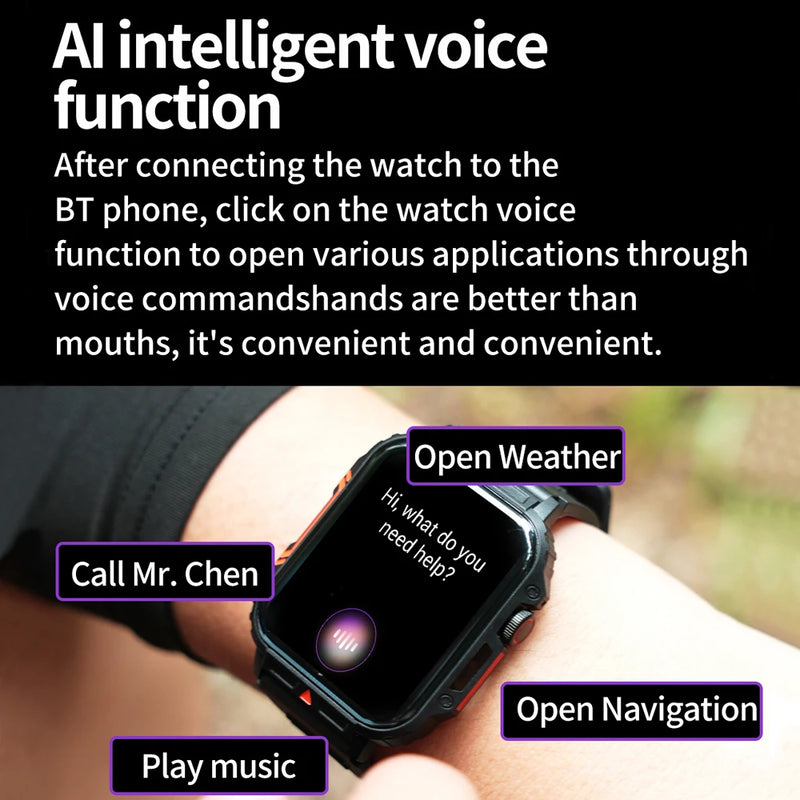 Smart Watch Military Outdoor 1.95 - masculino