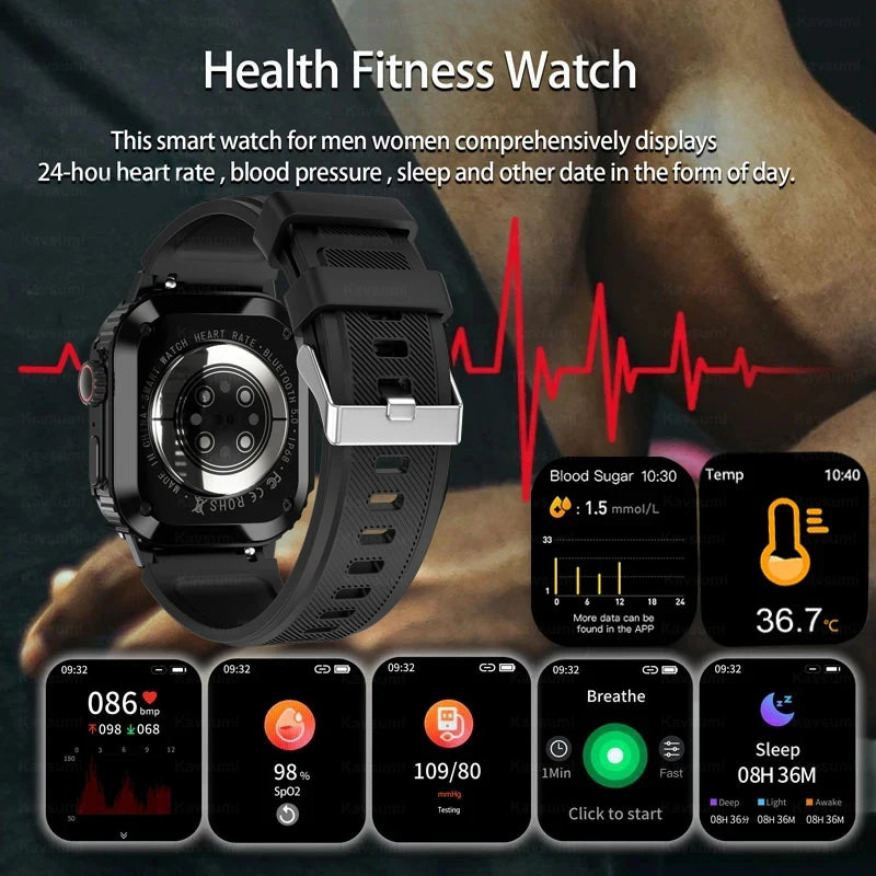 smartwatch 2024 masculino - GPS Movement Track NFC Bluetooth Call AI Voice Assistant All-Round Health Monitoring Sports