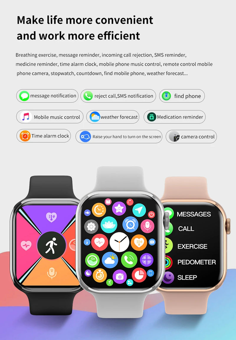 Novo relógio inteligente de carregamento sem fio smartwatch