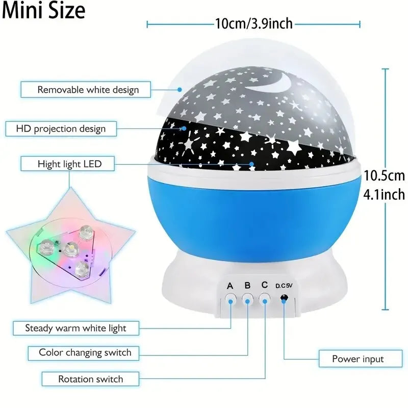 Galaxy projetor céu estrelado girando /led night light planetário
