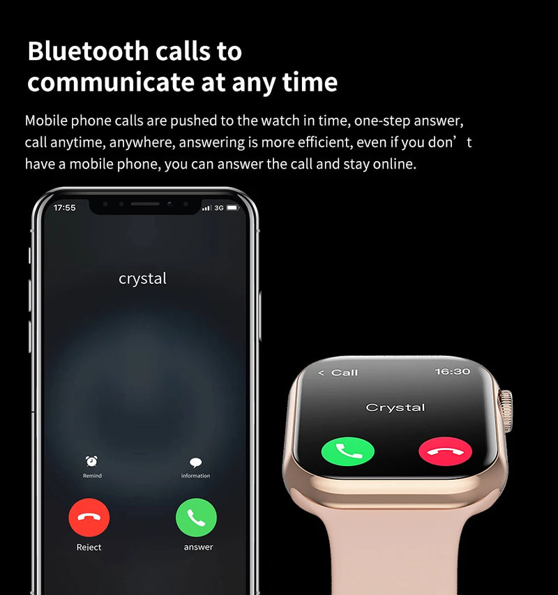 Novo relógio inteligente de carregamento sem fio smartwatch