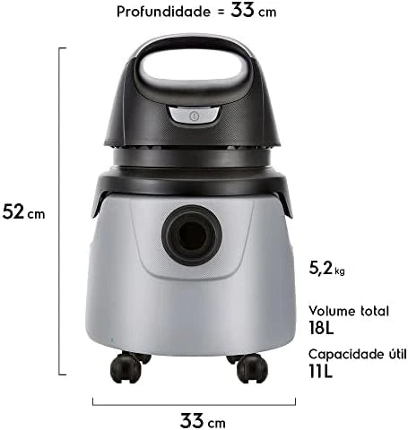 Máquina de limpeza a vácuo com função térmica, Água em pó 11L, Protetor 1400W, 220V, 18L, A10N1, Produtos Poderosos