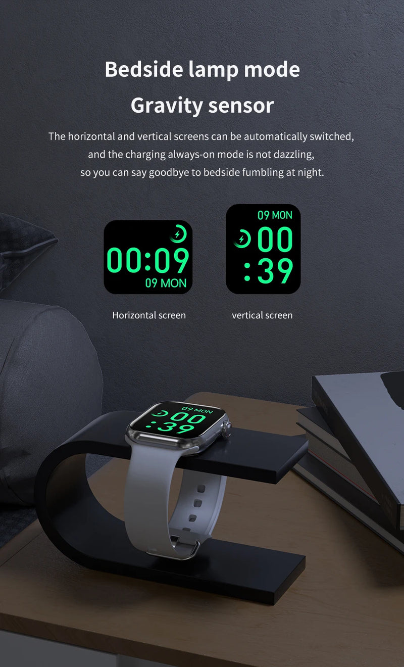 Novo relógio inteligente de carregamento sem fio smartwatch