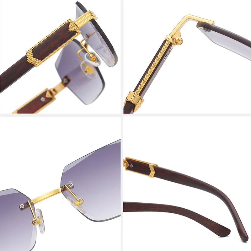 Sunglasses Luxury Rimless Square