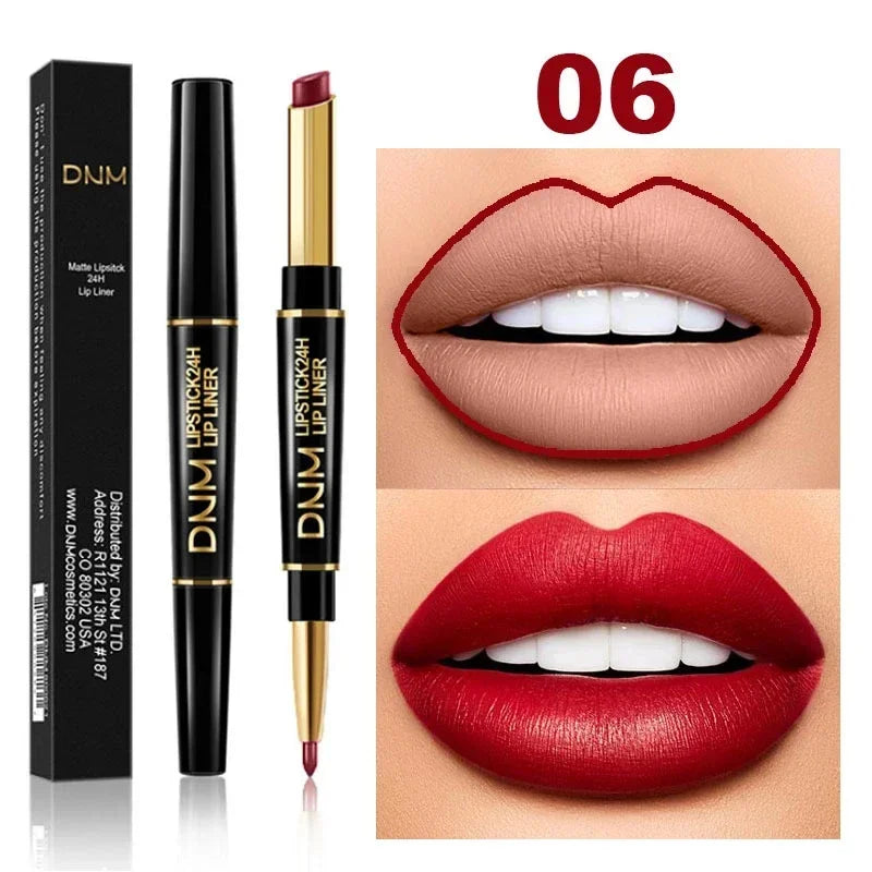 Conjunto de batons nude de longa duração à prova d' água / pigmento fosco, lápis hidratante, delineador labia,l caneta maquiagem