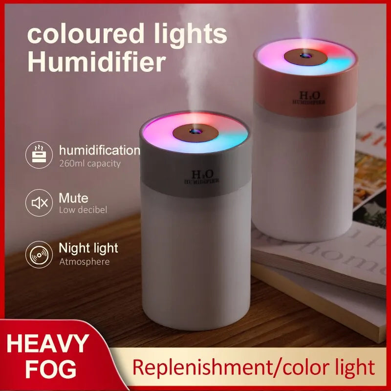 Umidificador luminoso doméstico 260ml