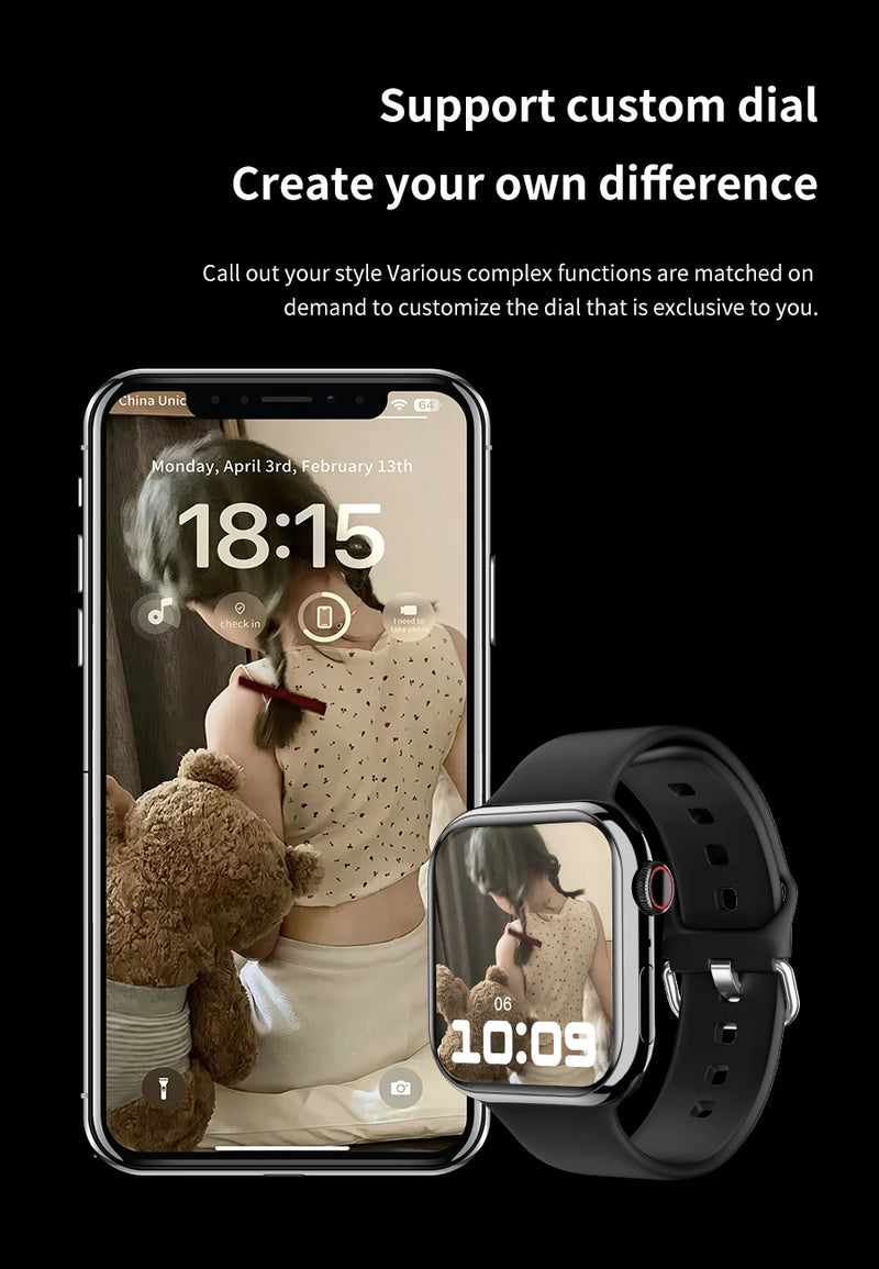 Novo relógio inteligente de carregamento sem fio smartwatch