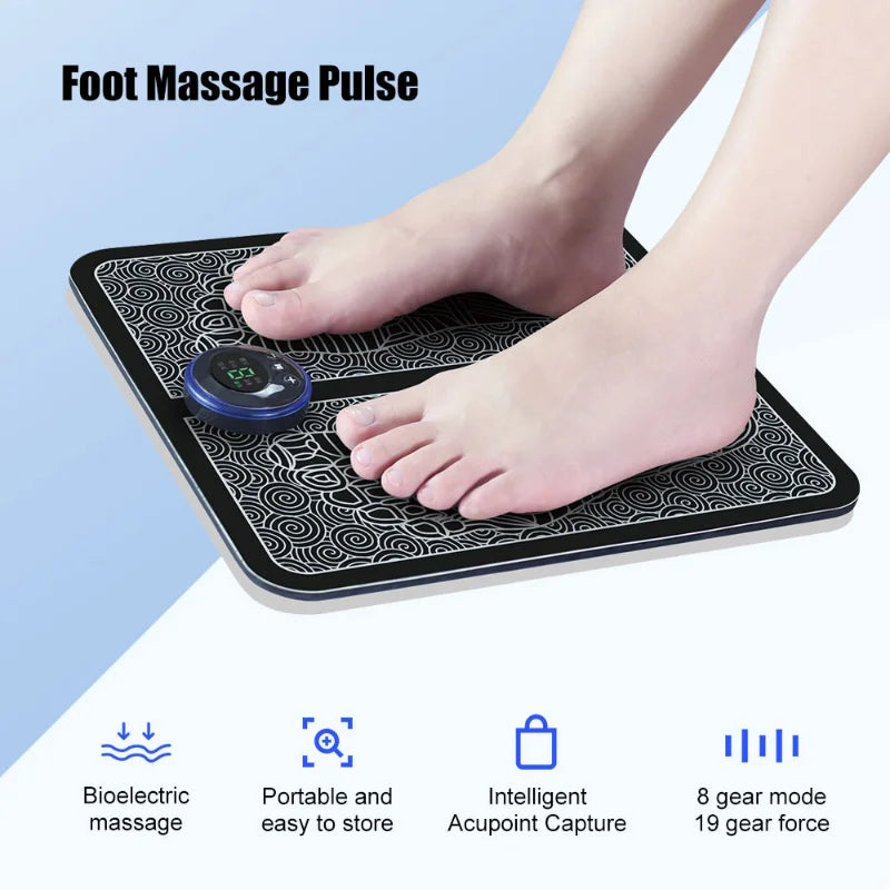 Tapete massageador de pés de 19 intensidades / estimula a circulação e diminui o inchaço