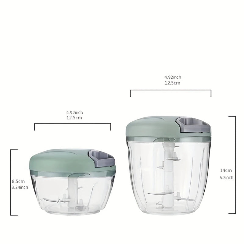 Processador Manual 5 Lâminas Aço Inoxidável Grande 500/900ml