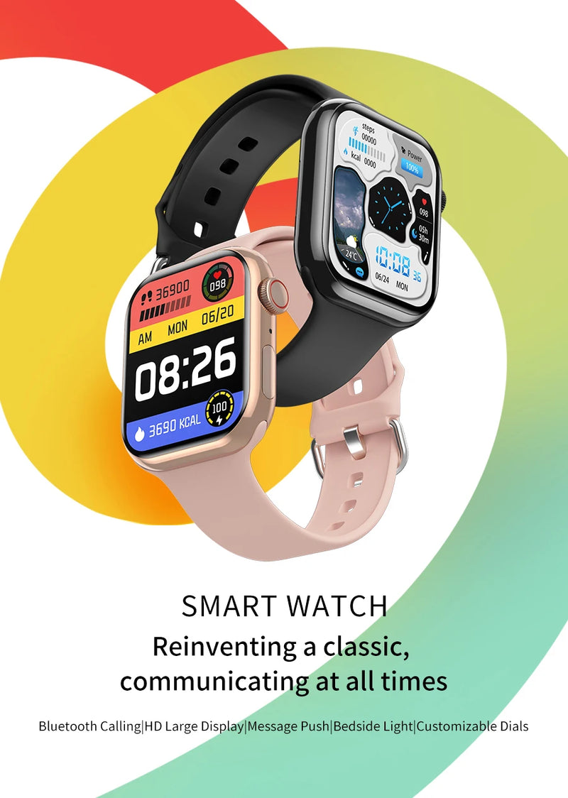 Novo relógio inteligente de carregamento sem fio smartwatch