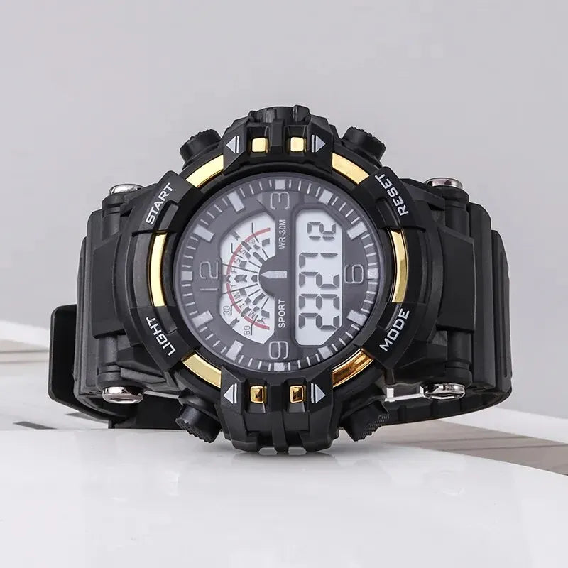 kit relogio digital masculino + pulseiras (estilo casual) muito lindo