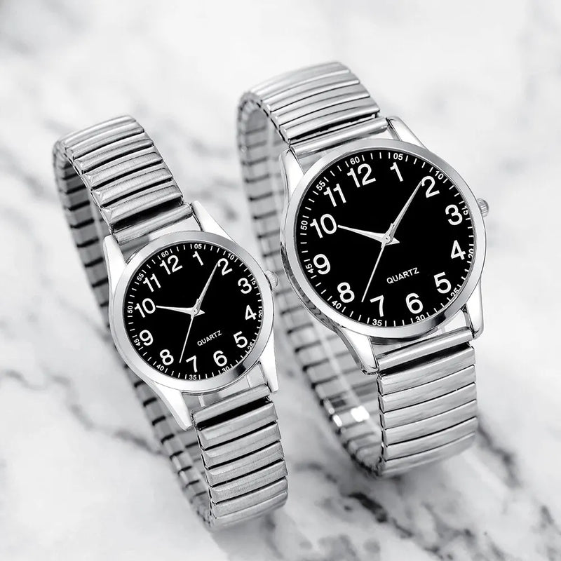 kit com 2 relogios magneticos quartzo masculino/feminino + duas pulseiras (a combinacao perfeita para o casal)