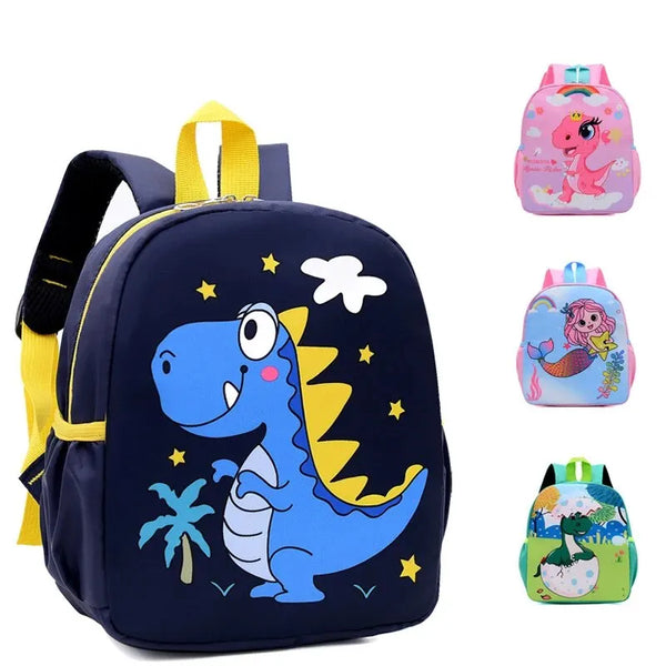 Mochila escolar estampada de dinossauro fofo,à prova d'água para jardim de infância e escola primária
