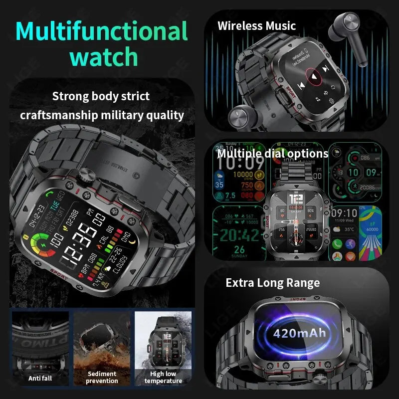 Smart Watch LIGE New 1.96 Inch Screen