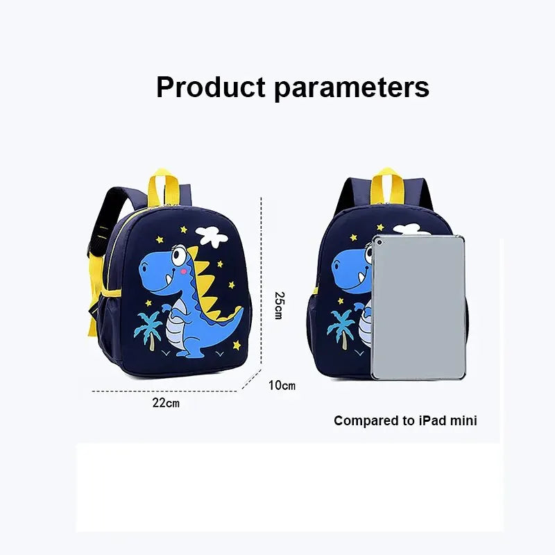 Mochila escolar estampada de dinossauro fofo,à prova d'água para jardim de infância e escola primária
