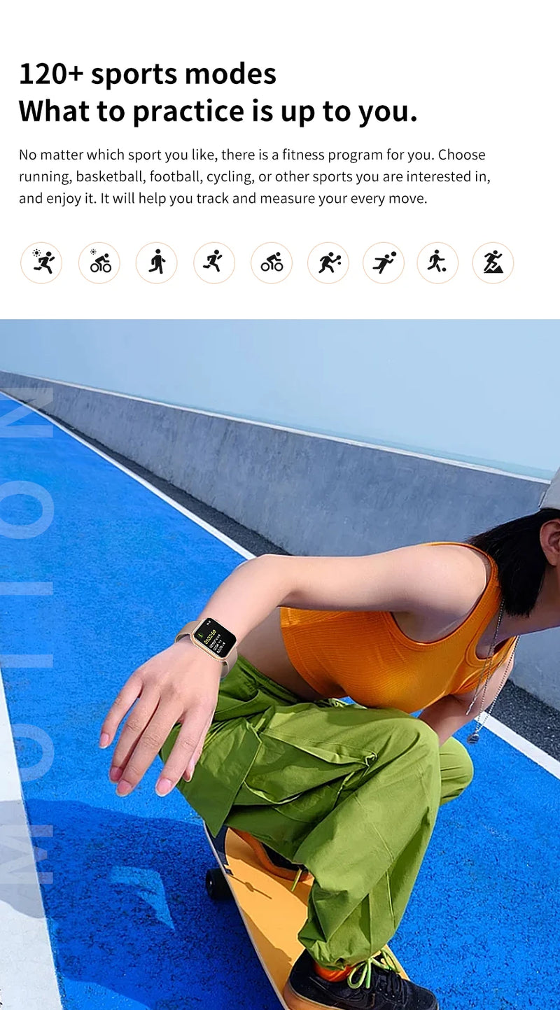 Novo relógio inteligente de carregamento sem fio smartwatch