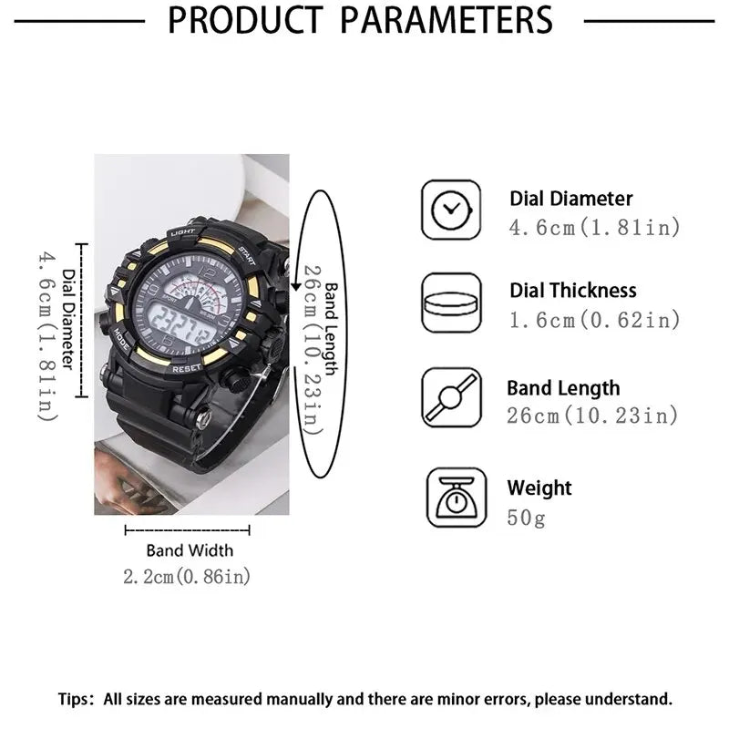kit relogio digital masculino + pulseiras (estilo casual) muito lindo