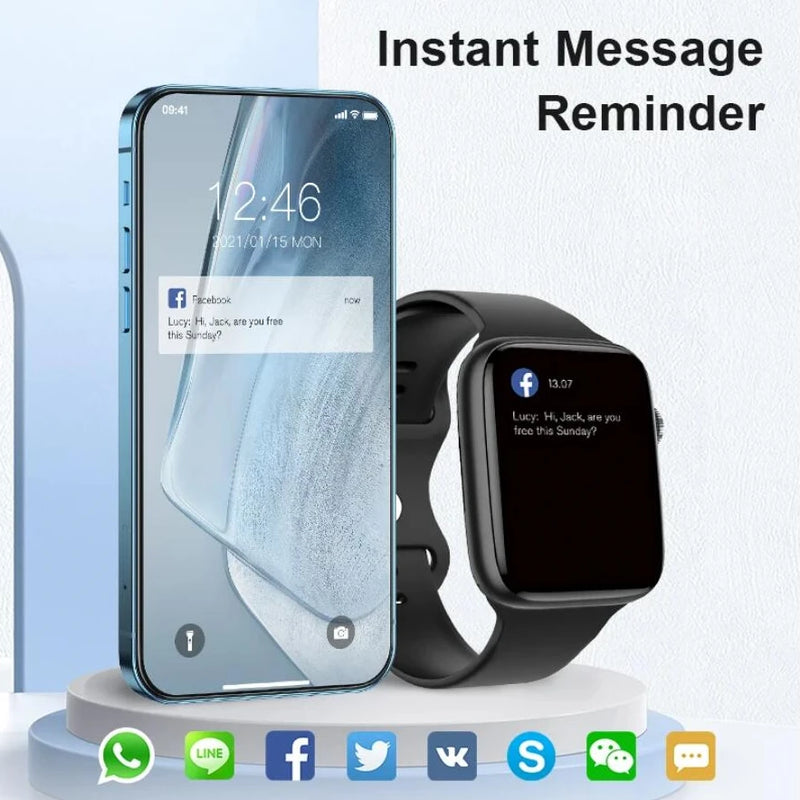 Novo relógio inteligente de carregamento sem fio smartwatch
