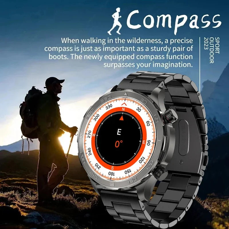 Relógio Inteligente de Chamada Bluetooth para Homens, Huawei AMOLED, Tela Grande HD, Frequência Cardíaca, NFC, IP68 Impermeável, GPS, Relógio Esportivo