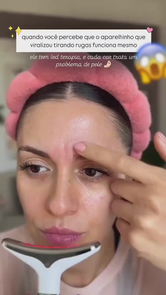 Massageador facial EMS / Elimina rugas, papada e linhas de expressâo da pele.